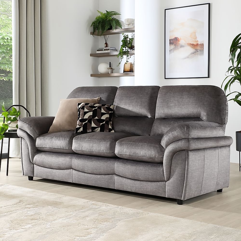 Anderson 3 Seater Sofa, Grey Aura Velvet