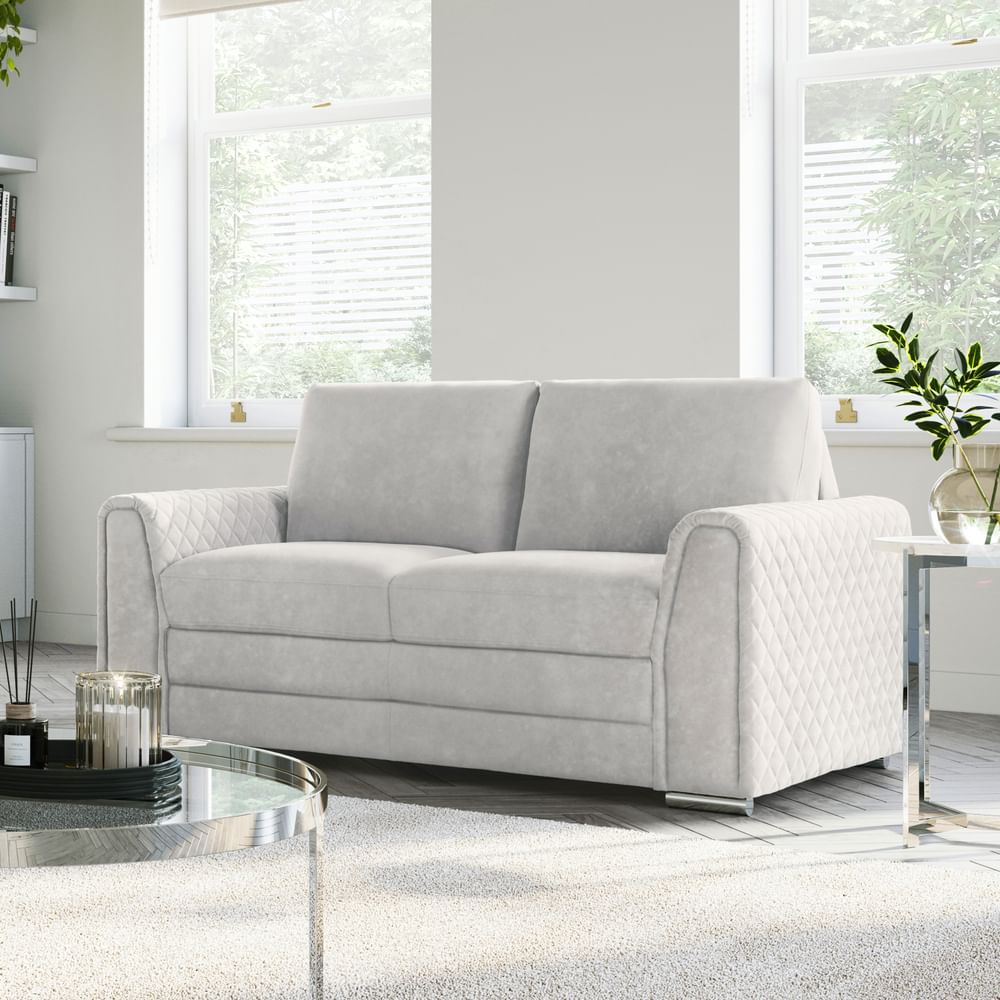 Atlanta 2 Seater Sofa, Dove Grey Classic Plush Fabric