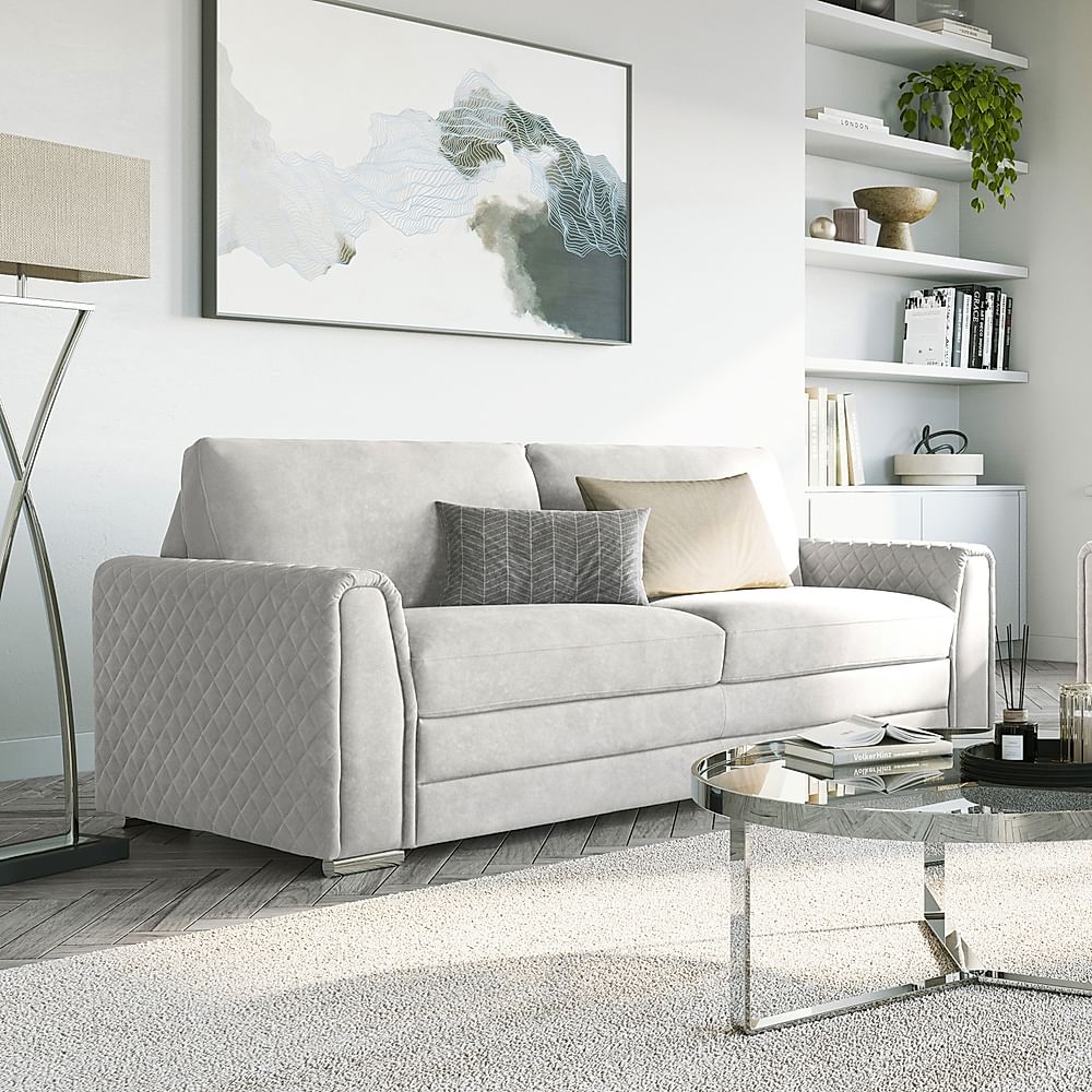 Atlanta 3 Seater Sofa, Dove Grey Classic Plush Fabric