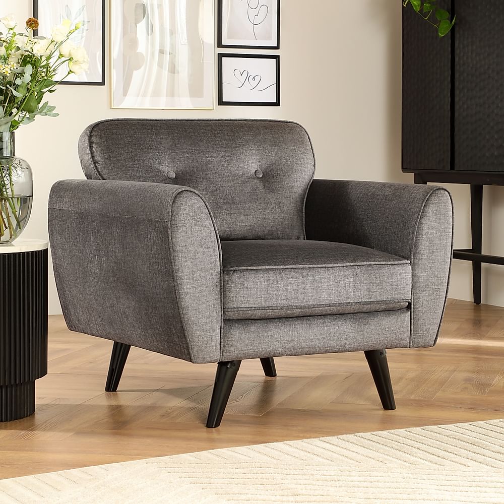 Harlow Armchair, Grey Aura Velvet