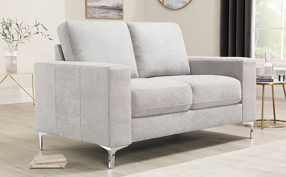 Baltimore 2 Seater Sofa, Dove Grey Classic Plush Fabric