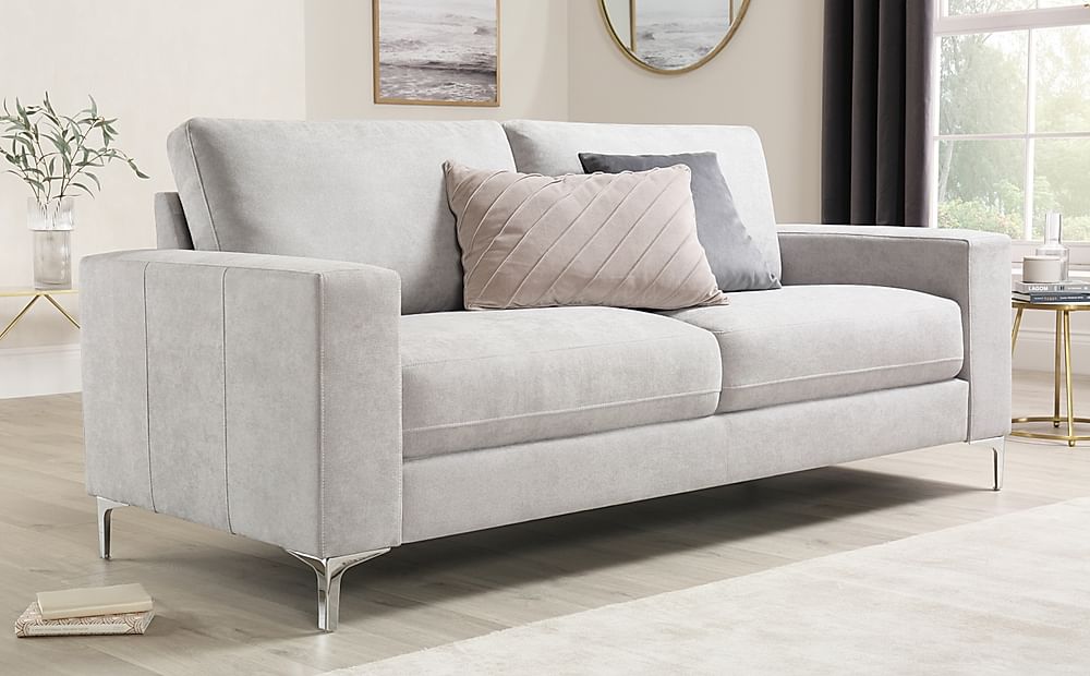 Baltimore 3 Seater Sofa, Dove Grey Classic Plush Fabric