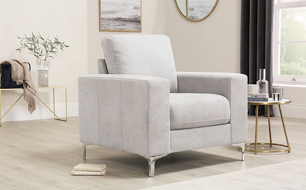 Baltimore Armchair, Dove Grey Classic Plush Fabric