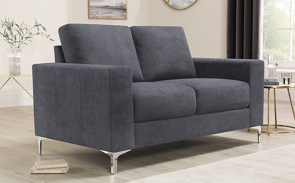 Baltimore 2 Seater Sofa, Slate Grey Classic Plush Fabric