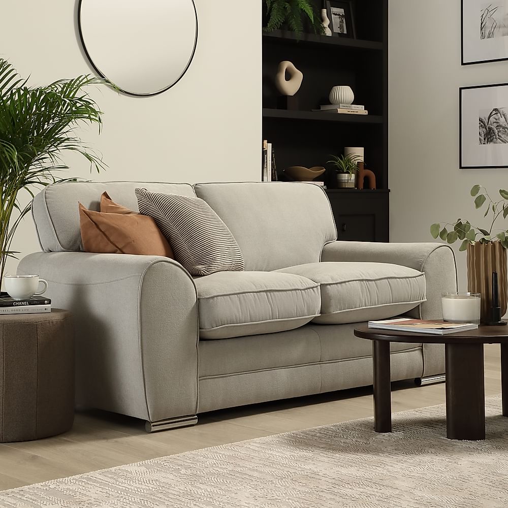 Burford 2 Seater Sofa, Dove Grey Classic Plush Fabric