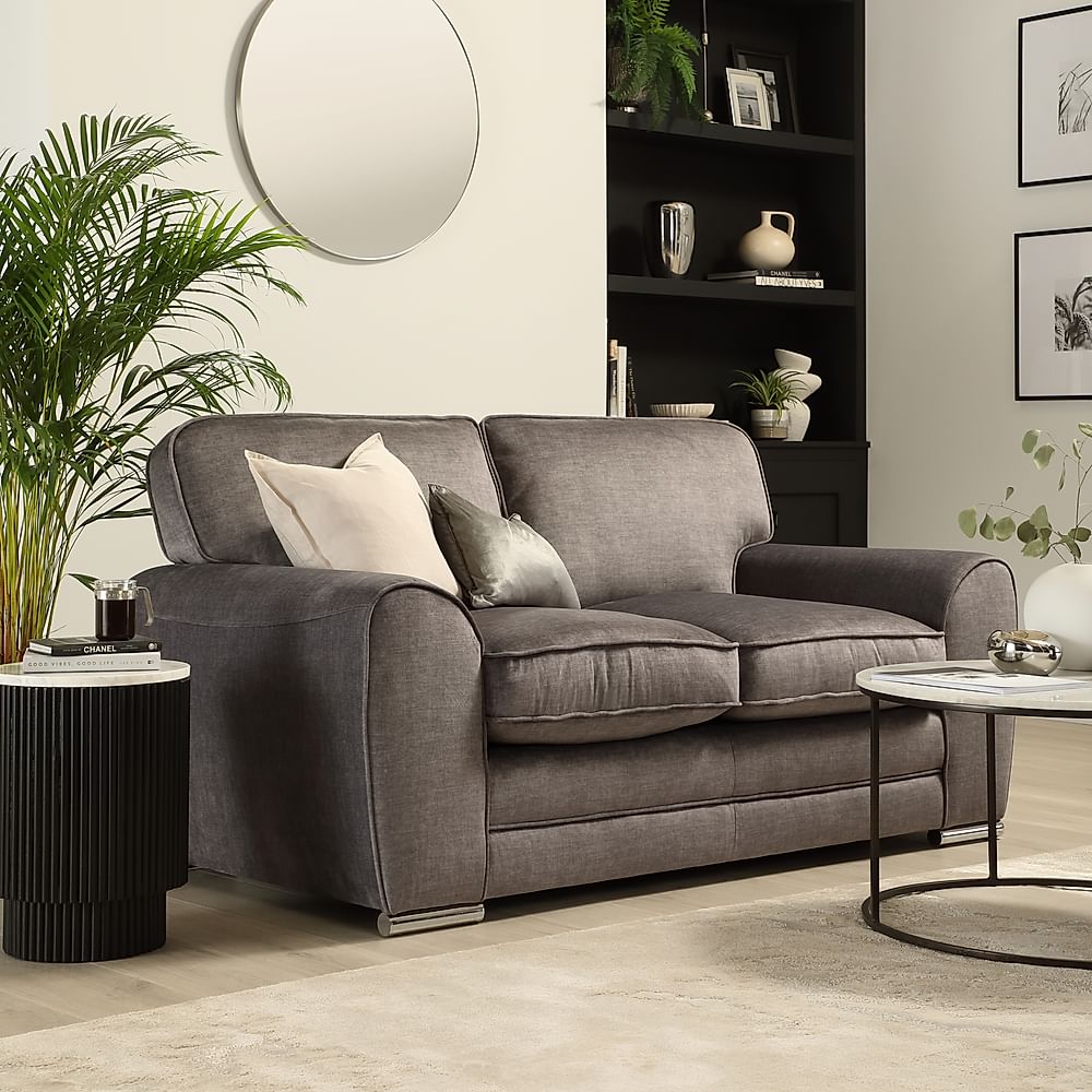 Burford 2 Seater Sofa, Grey Aura Velvet