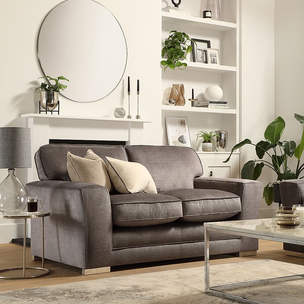 Vermont 2 Seater Sofa, Grey Aura Velvet