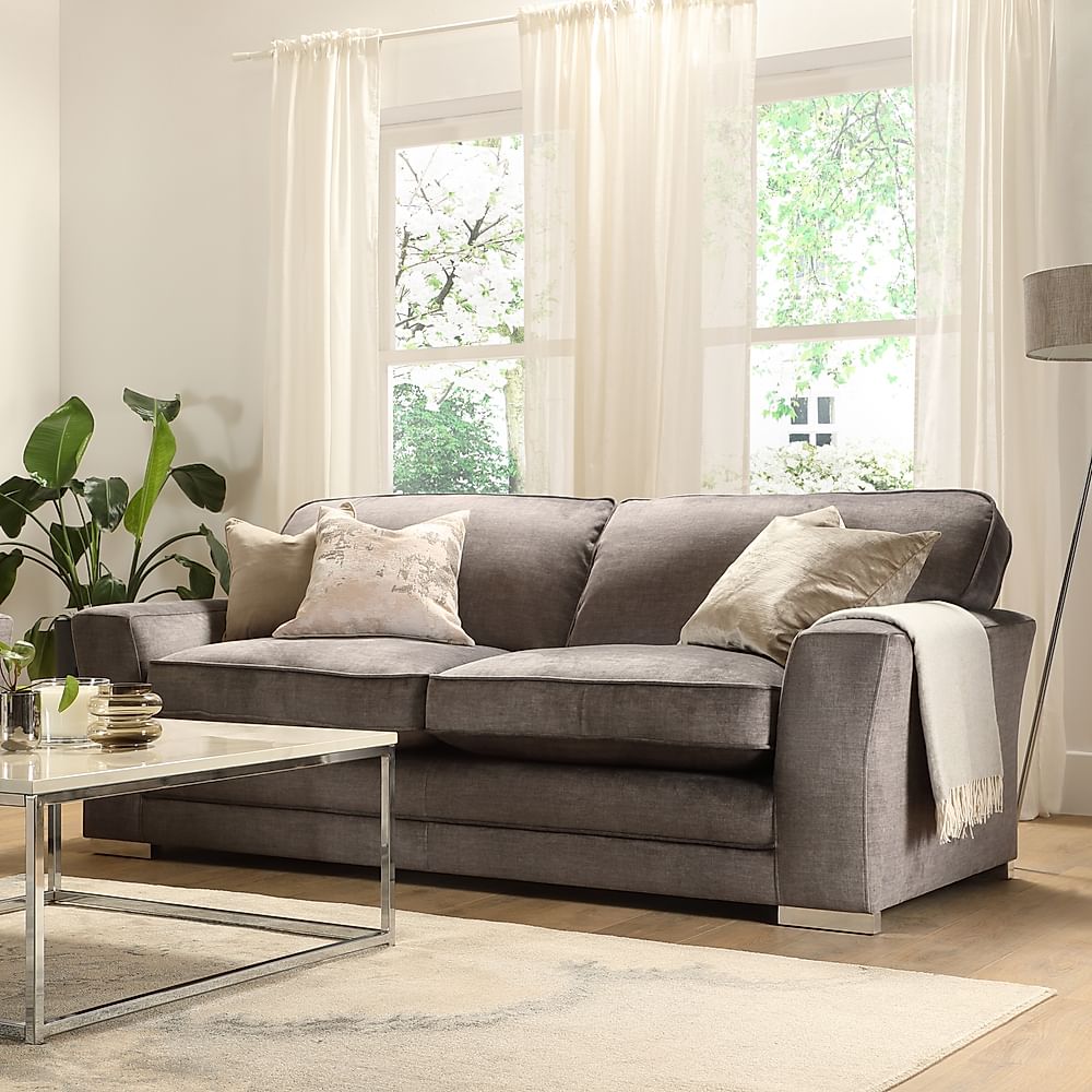 Vermont 3 Seater Sofa, Grey Aura Velvet