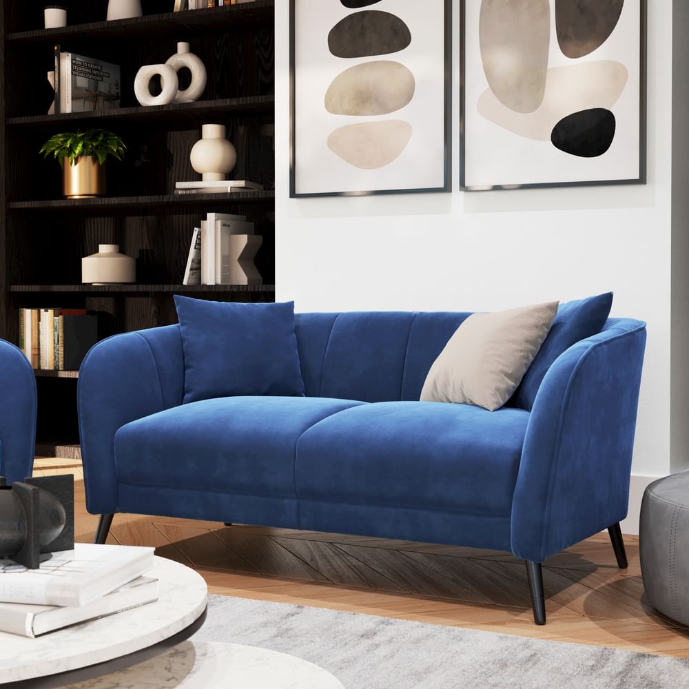 Loren 2 Seater Sofa, Blue Classic Velvet