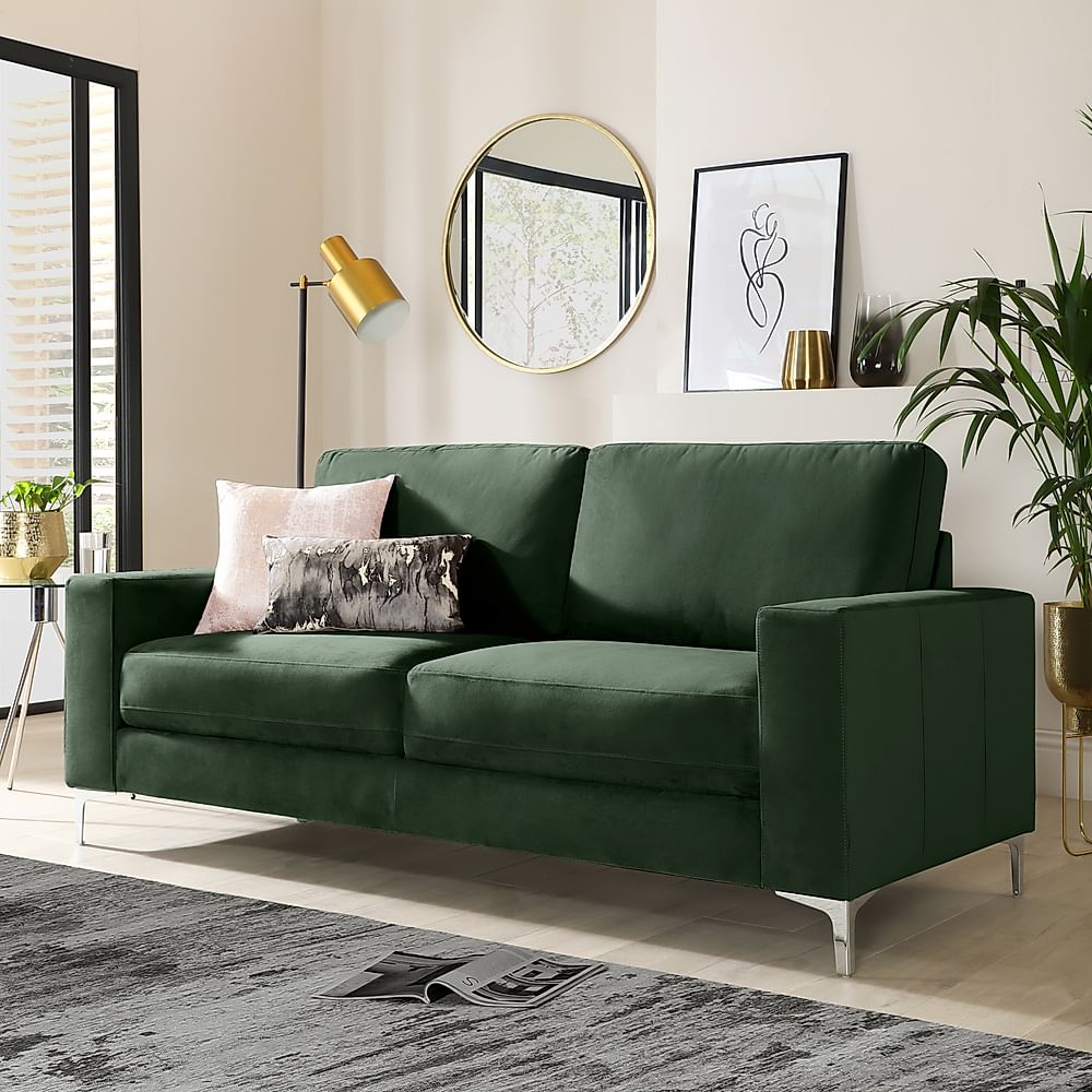 Baltimore 3 Seater Sofa, Moss Green Classic Velvet Only £599.99 ...