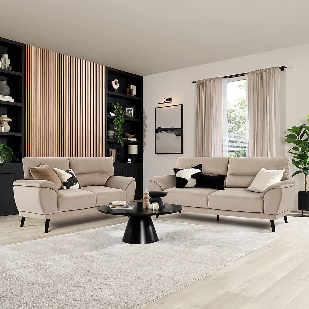 Alena 3+2 Seater Sofa Set, Champagne Classic Velvet