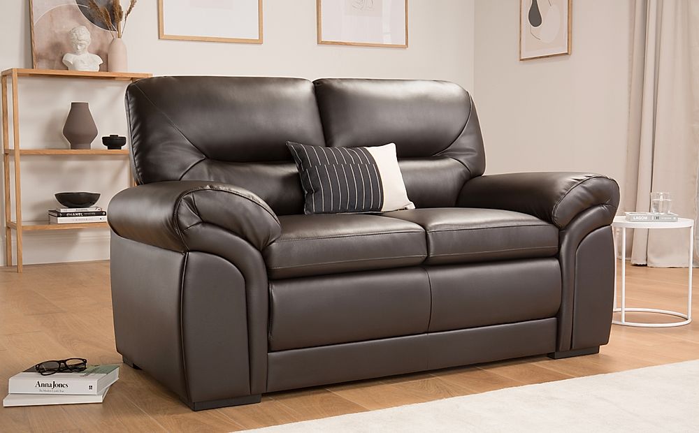 Bromley 2 Seater Sofa, Brown Classic Faux Leather