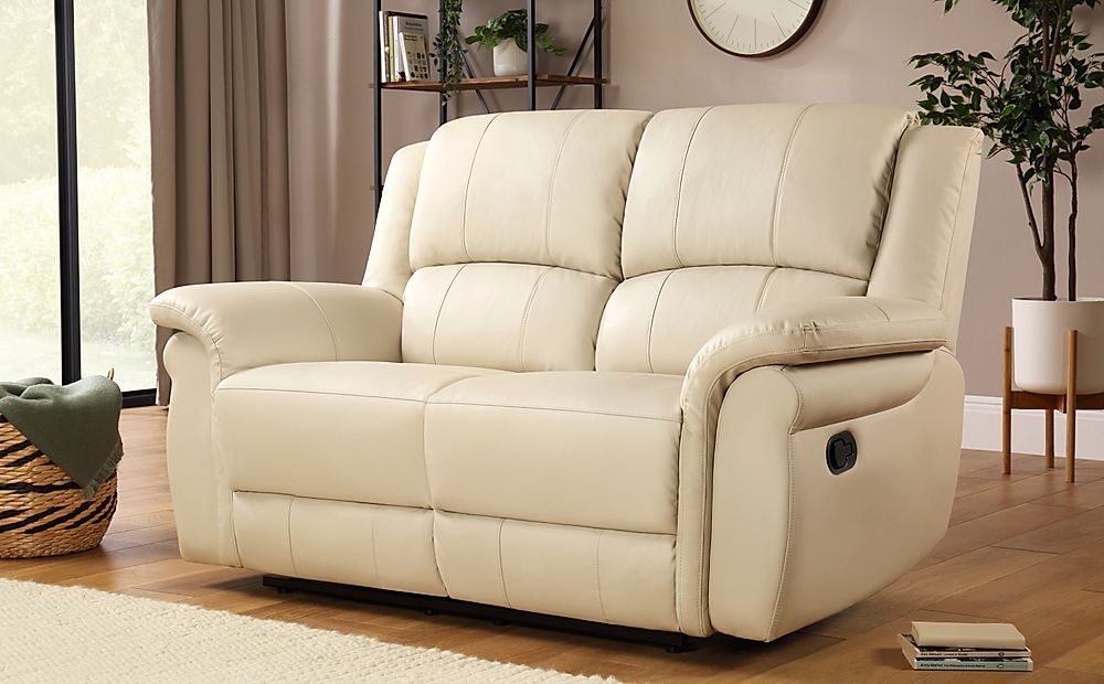Lombard Ivory Leather 2 Seater Recliner Sofa Furniture Choice 