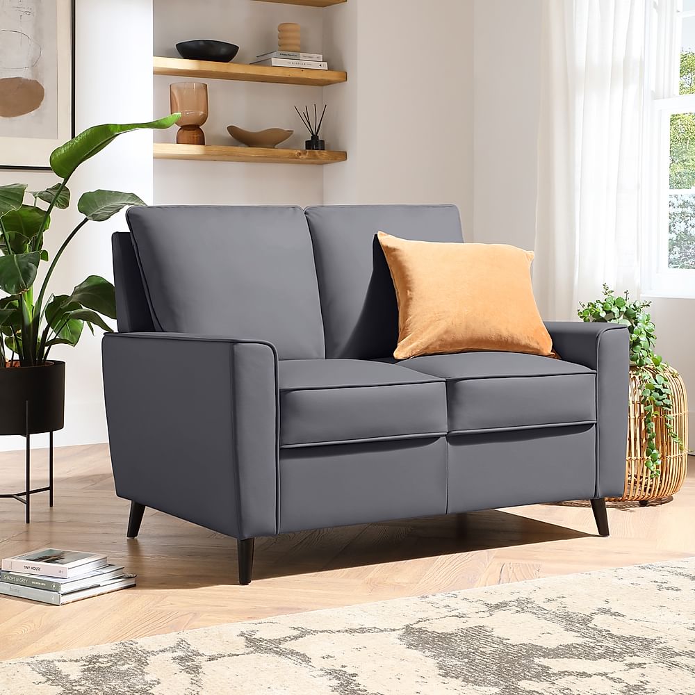 Malmo 2 Seater Sofa, Grey Premium Faux Leather
