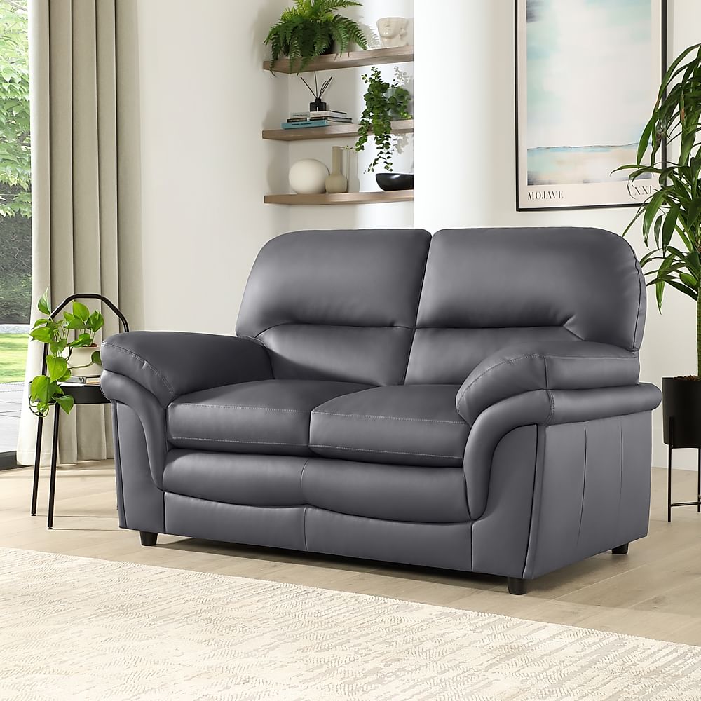 Anderson 2 Seater Sofa, Grey Classic Faux Leather
