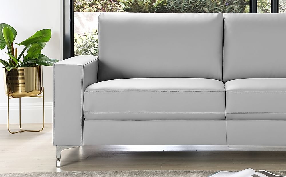 Baltimore grey leather corner sofa deals