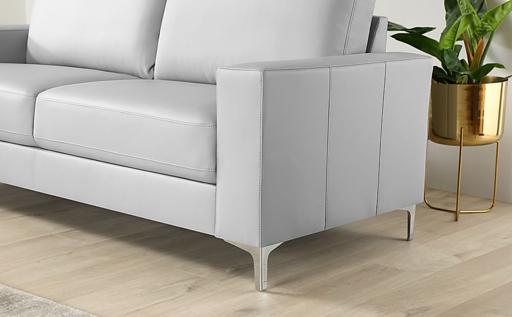 Baltimore 3 Seater Sofa Light Grey Premium Faux Leather
