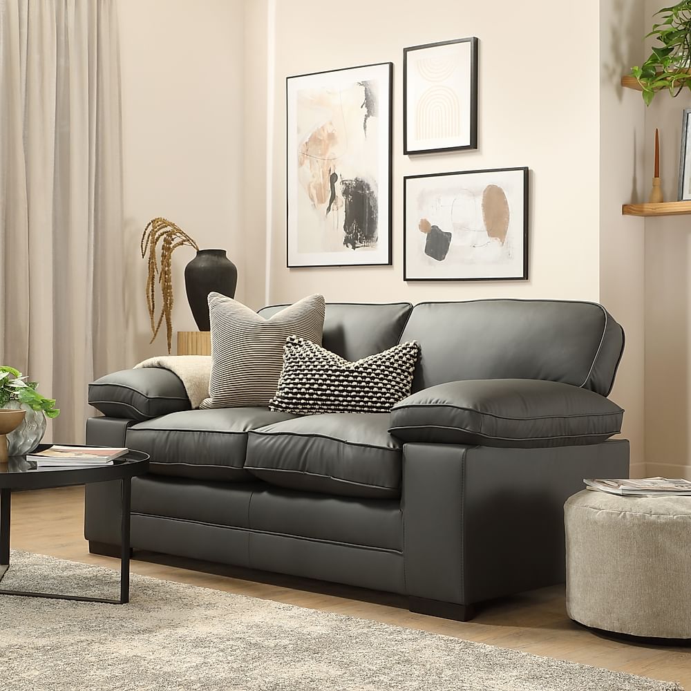 Chatham 2 Seater Sofa, Grey Premium Faux Leather