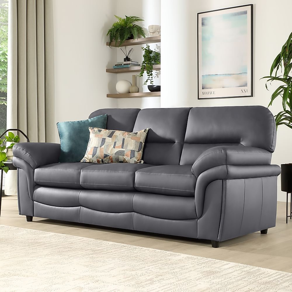 Anderson 3 Seater Sofa, Grey Premium Faux Leather
