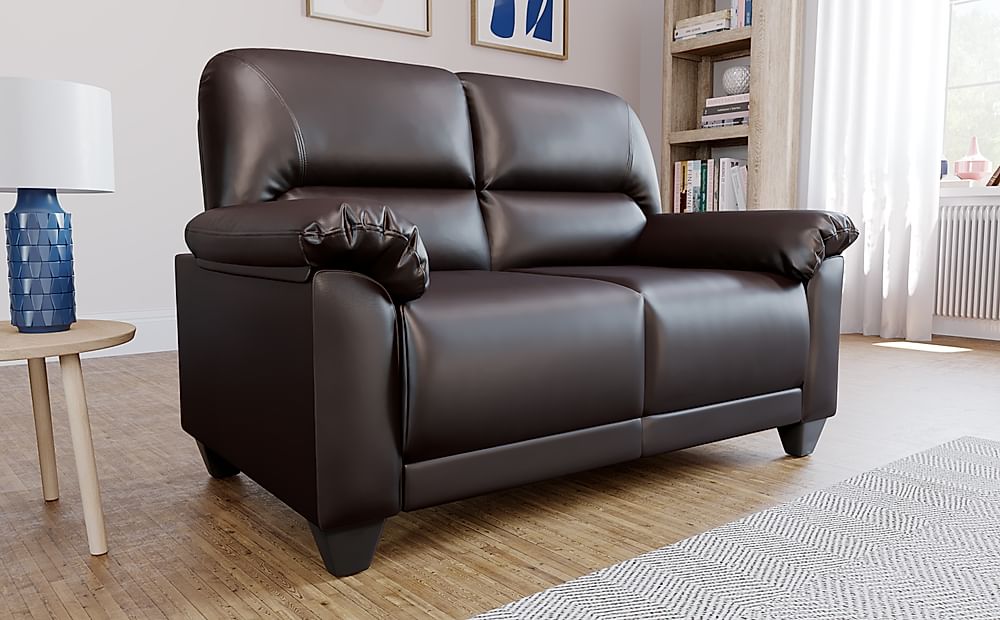 Kenton 2 Seater Sofa, Brown Premium Faux Leather