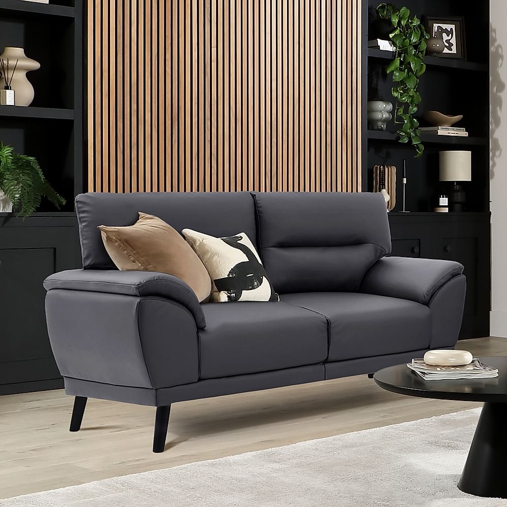 Alena 2 Seater Sofa, Grey Premium Faux Leather