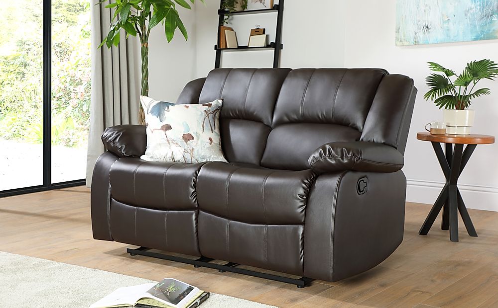 Dakota 2 Seater Recliner Sofa, Brown Classic Faux Leather