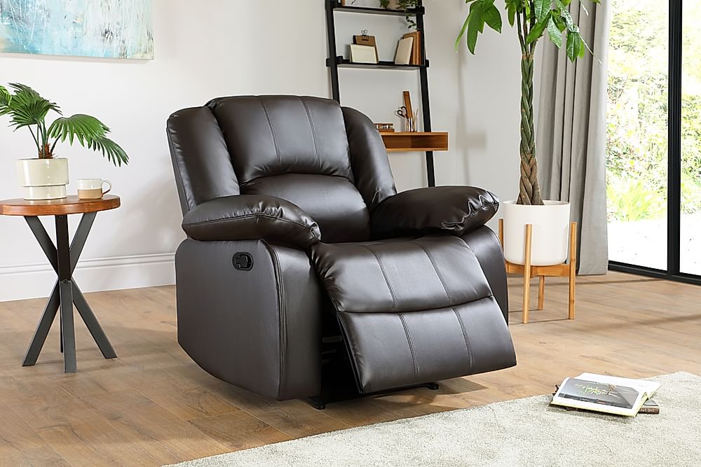 Dakota Recliner Armchair, Brown Classic Faux Leather Only £299.99