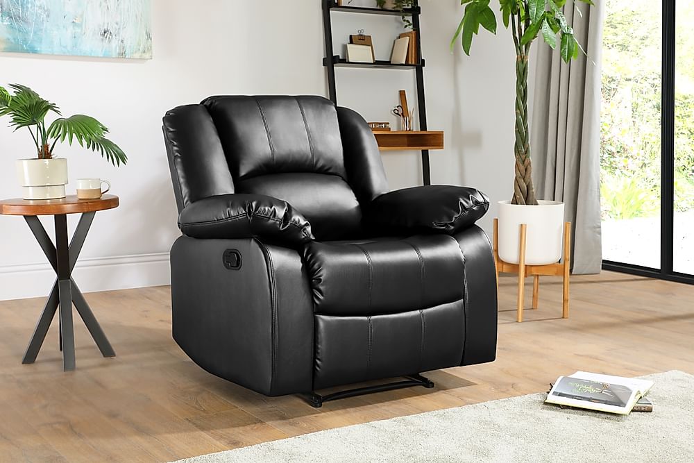 Dakota Black Leather Recliner Armchair | Furniture And Choice