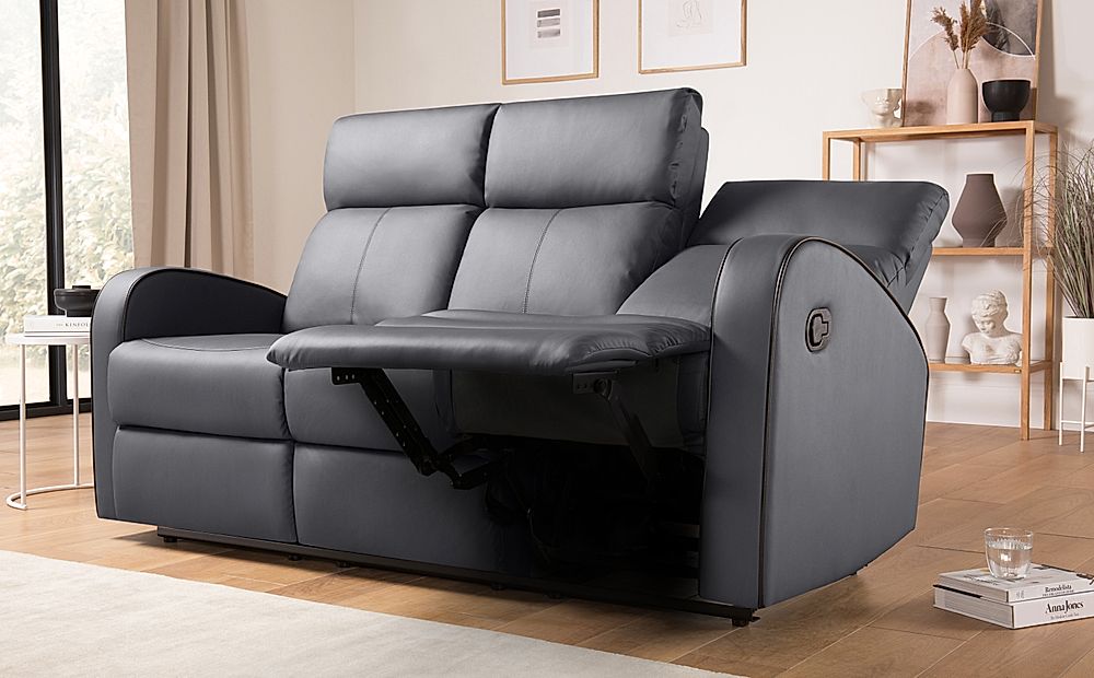 Ashby Grey Leather 3 Seater Recliner, Modern Grey Leather Recliner Sofa