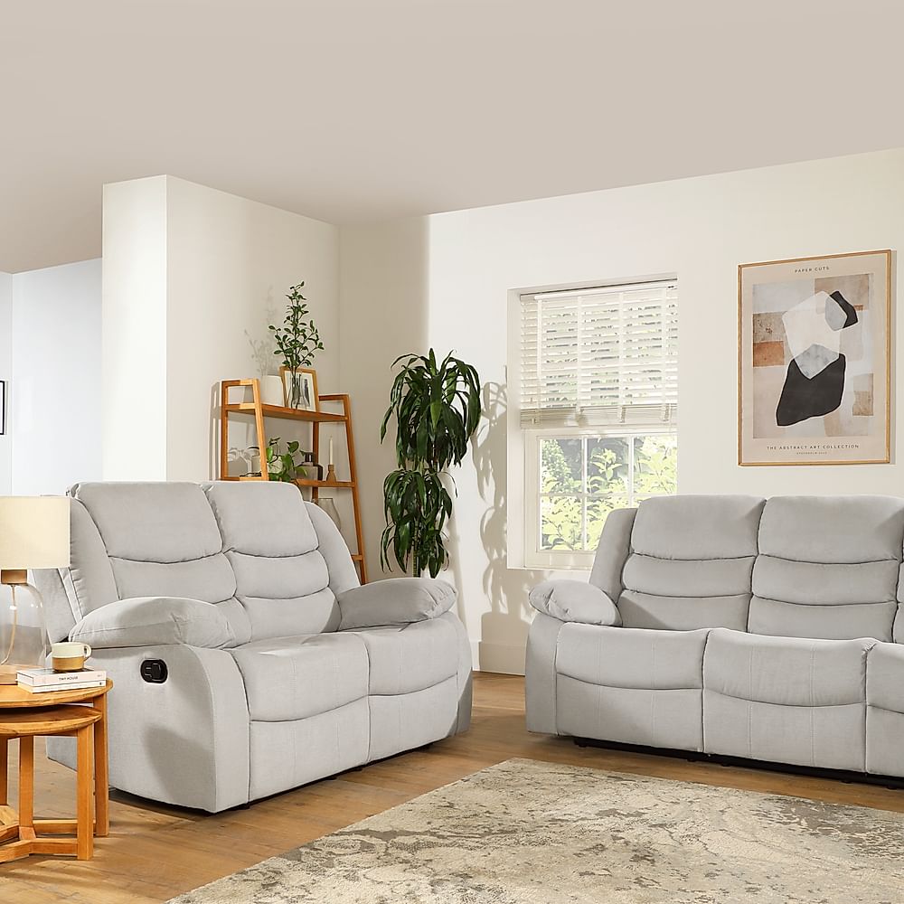 Sorrento 3 2 Seater Recliner Sofa Set Dove Grey Classic Plush