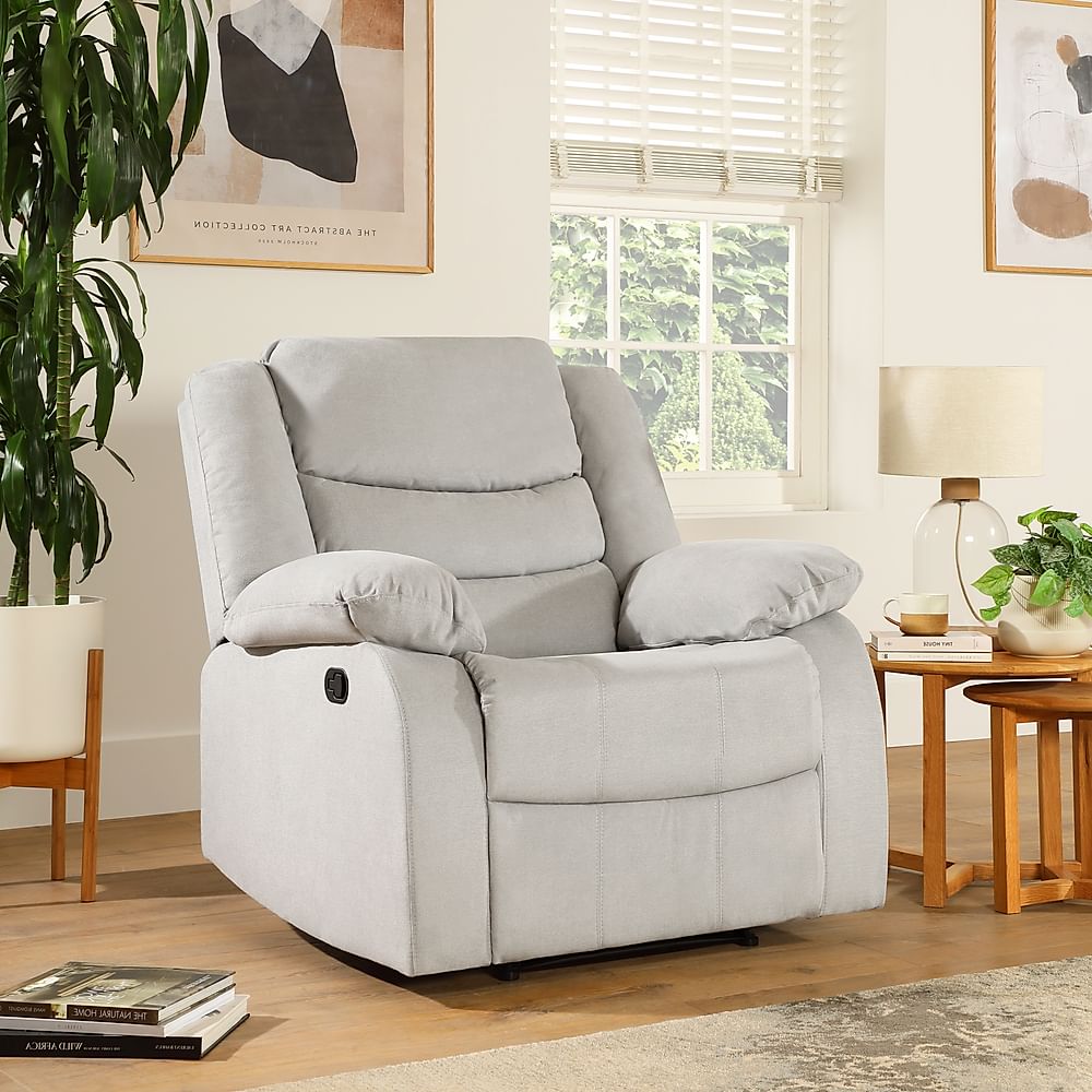 Sorrento Recliner Armchair, Dove Grey Classic Plush Fabric