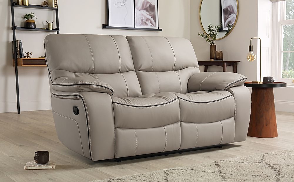 bryant silver leather sofa with recliners