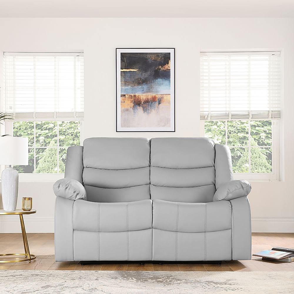 Beaumont grey leather recliner sofa discount