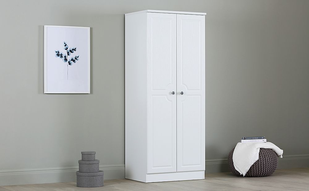 Pembroke Wardrobe, 2 Door, White Wood Effect