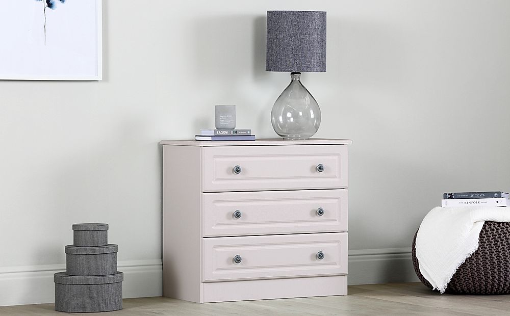 Pembroke Chest of Drawers, 3 Drawer, Stone Grey Wood Effect