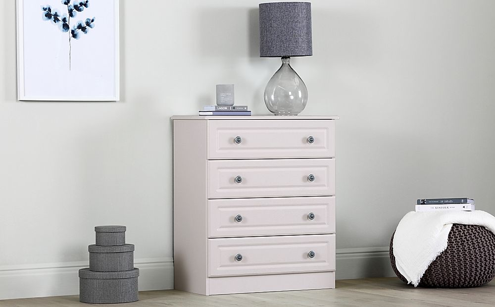 Pembroke Chest of Drawers, 4 Drawer, Stone Grey Wood Effect