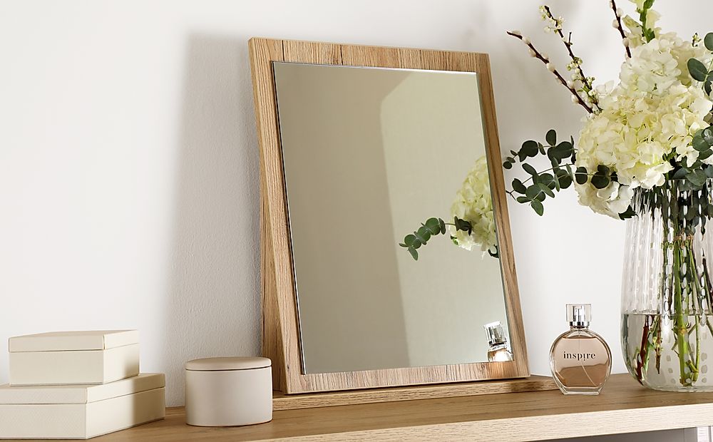 Vienna Dressing Table Mirror, Small, Natural Oak Effect