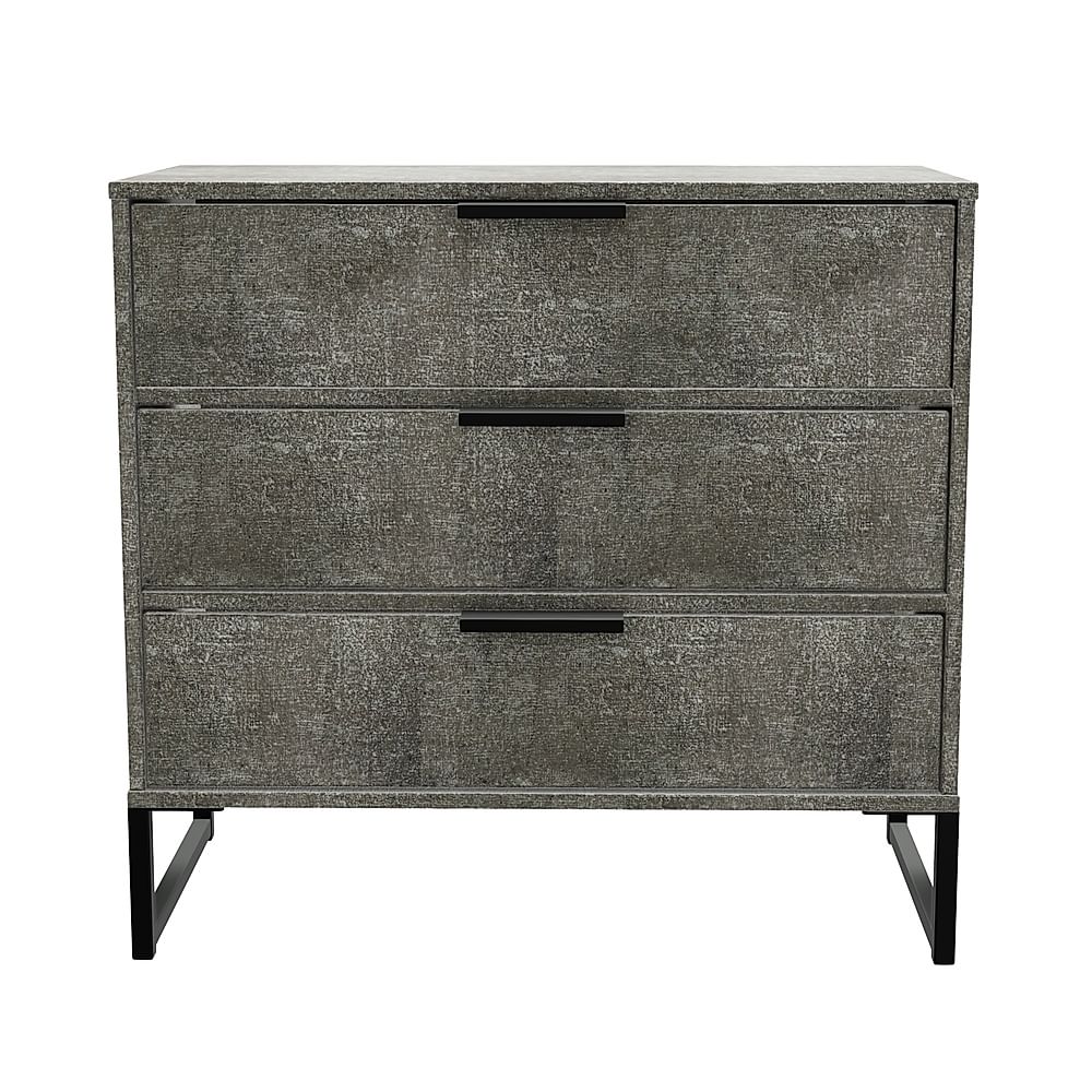 Loft Chest of Drawers, 3 Drawer, Grey Pewter Effect