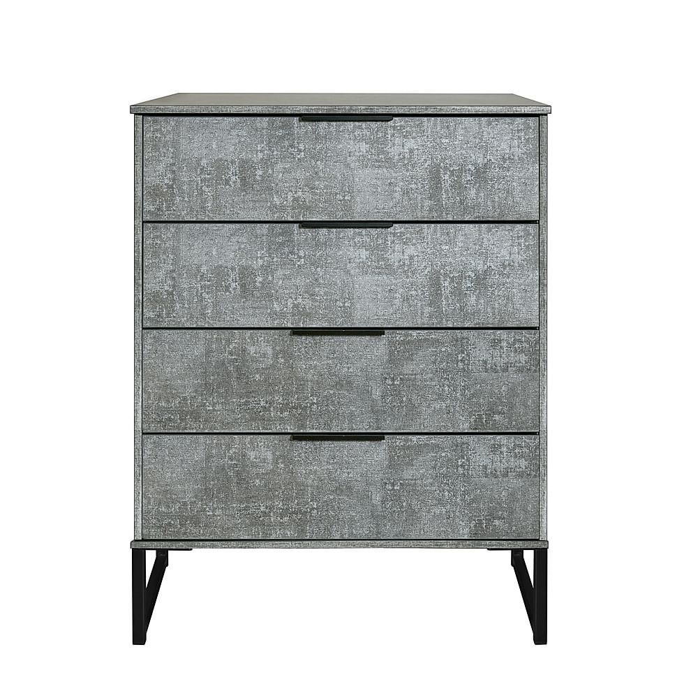 Loft Chest of Drawers, 4 Drawer, Grey Pewter Effect