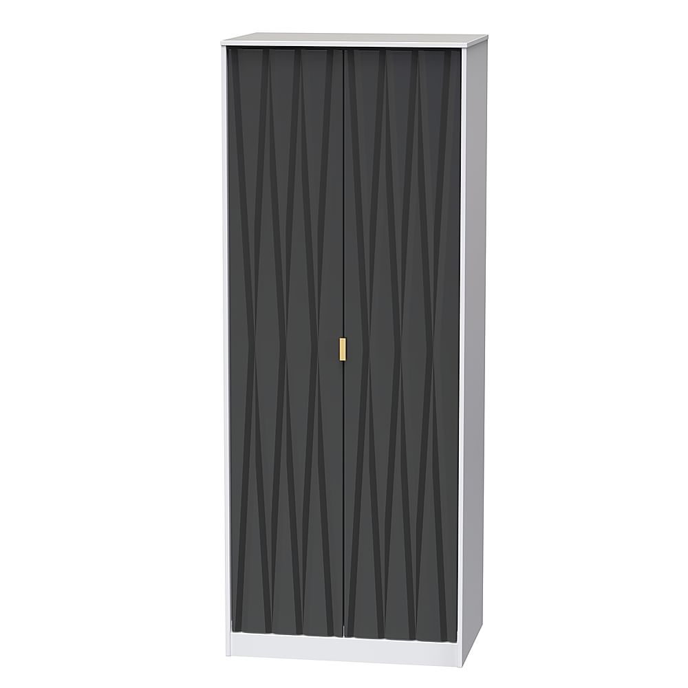 Mayfair Wardrobe, 2 Door, Graphite Grey & White