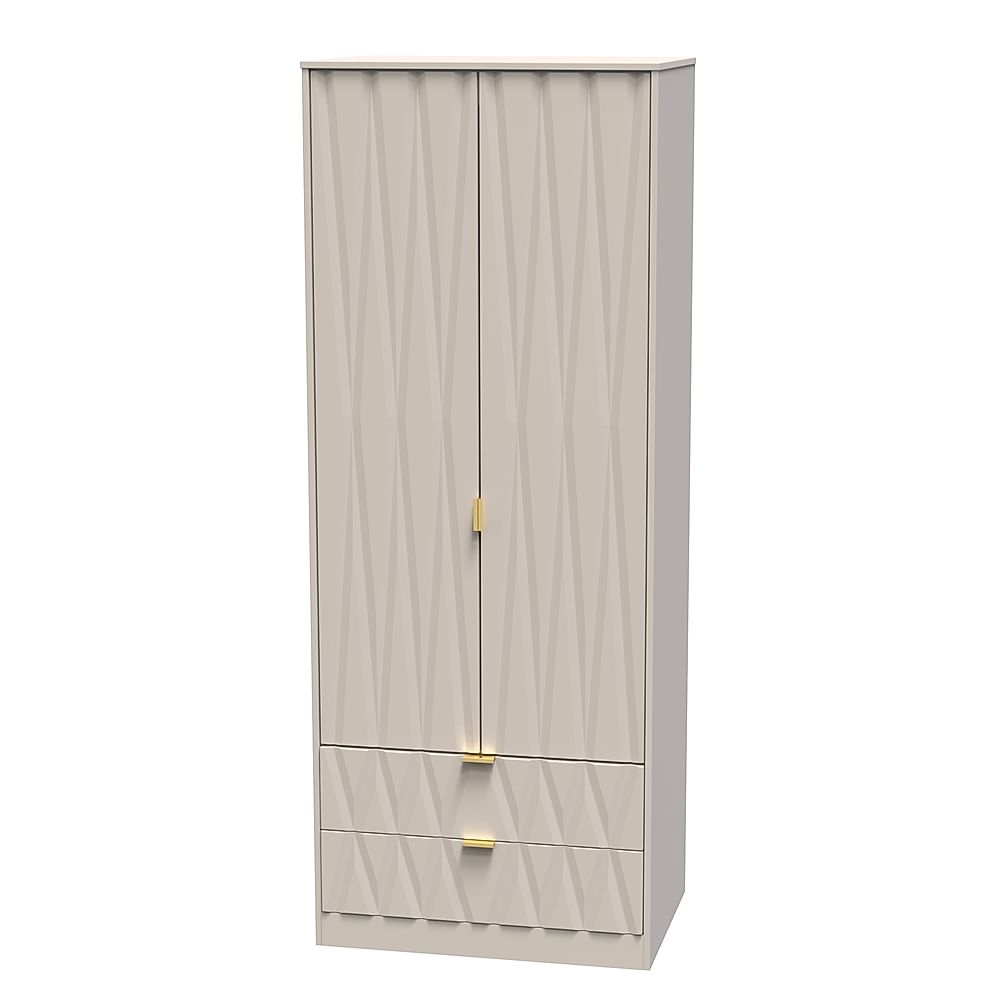 Mayfair Wardrobe, 2 Door 2 Drawer, Stone Grey