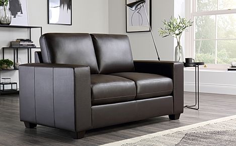 Mission Brown Leather 2 Seater Sofa