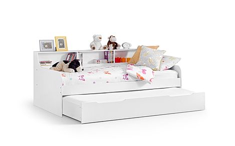 Virgo White Storage Day Bed with Trundle Single