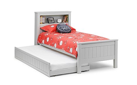 Maine Grey Bed with Trundle and Shelf Single