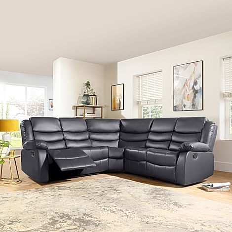 Sorrento Recliner Corner Sofa Grey Classic Faux Leather Only