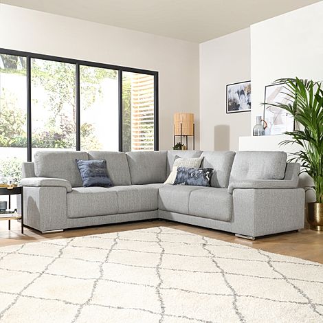Kansas Light Grey Fabric Corner Sofa