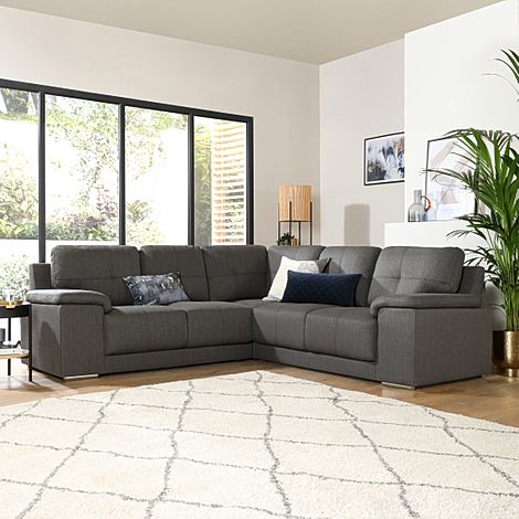 Kansas Slate Grey Fabric Corner Sofa