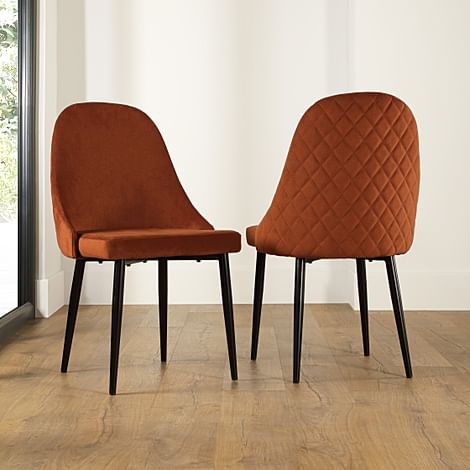 Burnt orange on sale velvet dining chairs