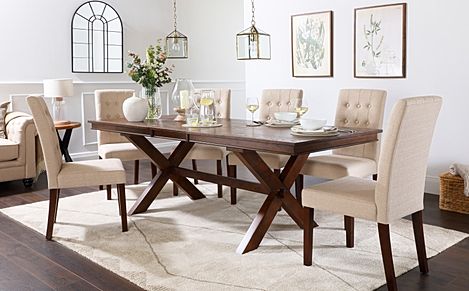 Grange Extending Dining Table 4 Regent Chairs Dark Oak Veneer