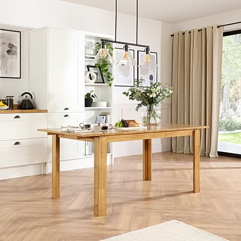 Bali Extending Dining Table, 150-180cm, Natural Oak Finished Solid Hardwood